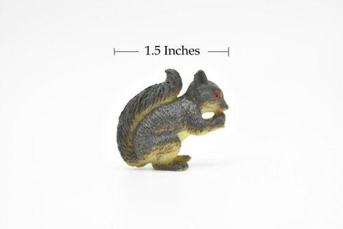 Squirrel, Tree, Ground, Sciuridae, Hand Painted, High Quality, Hard Rubber, Realistic, Very Nice Design, Educational, Diorama Model, Lifelike, Toy,  1 1/2 Inches. 