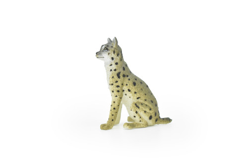 Serval Cat, Museum Quality, Realistic Plastic Animal Design, Educational, Hand Painted, Figure, Lifelike, Model, Figurine, Replica, Gift,      2 1/2"     CWG184 BB44