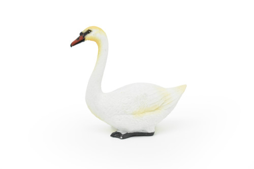White Swan, Museum Quality, Realistic, Plastic, Bird Design, Educational, Hand Painted, Figure, Lifelike, Diorama Model, Figurine, Replica, Toy,  2 1/2 Inches  
