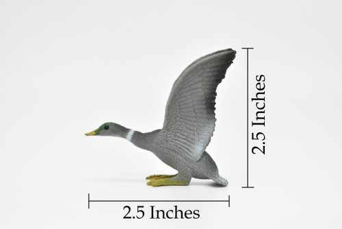 Mallard Duck, Hand Painted, Museum Quality, Realistic, Bird Design, Educational, Lifelike Figure, Diorama Model, Figurine, Replica, Toy,  2 1/2 Inches   