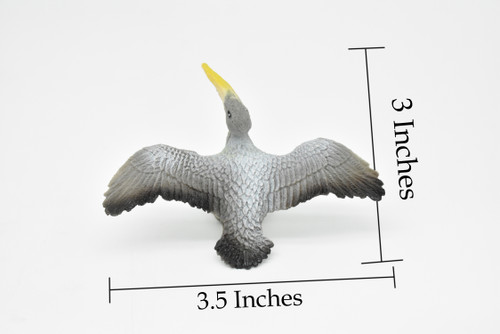 Pelican, Brown Pelican, Museum Quality, Realistic, Pelecanus occidentalis, Rubber Bird Design, Educational, Hand Painted, Figure, Lifelike, Model, 3 1/2 Inches  