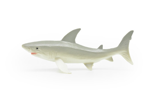 Shark, Great White Shark, Saltwater, Realistic, Rubber, Fish Design, Educational, Hand Painted, Figure, Lifelike, Model, Replica,  5 Inches.
