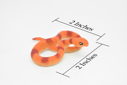 Corn Snake, Orange and Red, Realistic, Plastic, Snake Design, Educational, Hand Painted, Figure, Lifelike Model, Gift      2 Inches. 