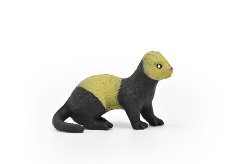 Ferret, Realistic, Educational, Hand Painted, Plastic Animal Design, Figure, Lifelike, Model, Replica, Gift    2 Inches. 