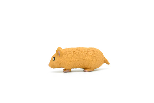 Hamster, Educational, Hand Painted, Plastic Animal Design, Figure, Lifelike, Realistic Model, Replica, Gift    2 Inches.