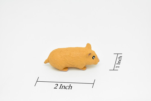 Hamster, Educational, Hand Painted, Plastic Animal Design, Figure, Lifelike, Realistic Model, Replica, Gift    2 Inches.