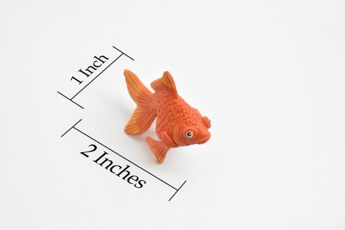 Goldfish, Fantail, Realistic, Plastic, Fish Design, Educational, Hand Painted, Figure, Lifelike, Toy Model, Replica, Gift     2 Inches.
