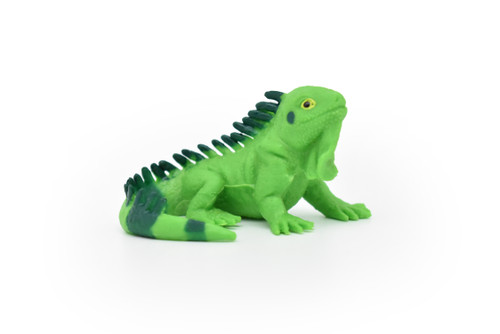 Iguana, Lizard, Plastic Reptile, Design, Educational, Toy, Kids, Realistic Figure, Lifelike Model, Figurine, Replica, Gift,     2 1/2"      CWG239 B306