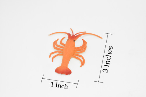 Lobster, California spiny lobster, Very Nice Plastic Fish, Educational, Toy, Kids, Realistic Figure, Lifelike Model, Figurine, Replica, Gift,     3"    CWG275 B46