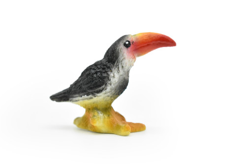 Toucan, Very Nice Rubber Bird, Hand Painted, Educational,  Realistic, Diorama, Very Nice Design, Figure, Toys, Kids,  2 Inches