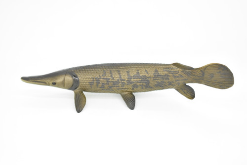 Alligator Gar, Fish, Atractosteus spatula, Toy, Very Realistic Rubber Figure, Model, Educational, Animal, Hand Painted Figurines,   6"   CH028 BB73