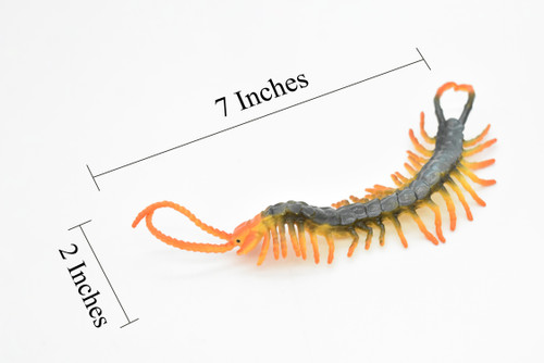 Centipede Toy, Arthropods, Very Realistic Rubber Figure, Model, Educational, Animal, Hand Painted Figurines,   7"    CH064 BB79