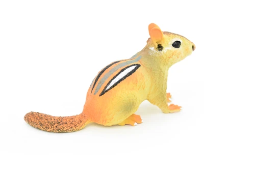 Chipmunk, Chippies,  Striped squirrel, Museum Quality, Hand Painted, Rubber Animal, Realistic Toy Figure, Diorama Model, Kids, Educational,  7 Inches. 