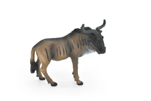 Wildebeest, Antelopes, Gnu, Museum Quality, Hand Painted, Educational, Rubber Animal, Realistic Toy Figure, Diorama Model, Kids, 4 Inches.