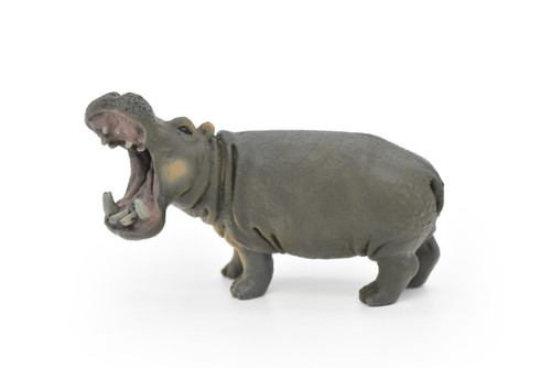 Hippo Toy, Hippopotamus, Museum Quality Rubber Figure, Model, Educational, Animal, Hand Painted, Figurines       4.5"     CH097 BB86