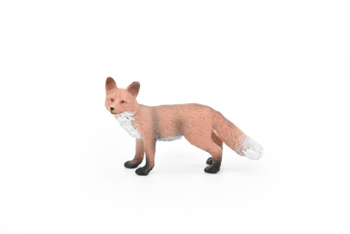 Fox Toy, Red, Animal, Very Realistic Rubber Figure, Model, Educational, Animal, Hand Painted Figurines, 3" CH098 BB86