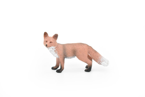 Red Fox, Museum Quality, Hand Painted, Rubber Animal, Realistic Toy Figure, Diorama Model, Kids, Educational, 3 Inches. 