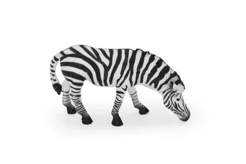 Zebra, Painted Horse, Getting a Drink, Museum Quality, Hand Painted, Educational, Rubber Animal, Realistic Toy Figure, Diorama Model, Kids, 5 Inches. 