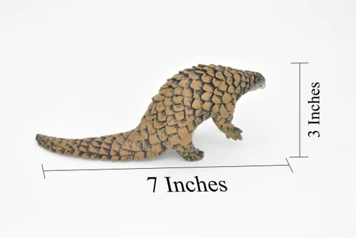 Pangolin, Scaly Anteaters, Museum Quality, Hand Painted, Educational, Rubber Animal, Realistic Toy Figure, Diorama Model, Kids,  7 Inches.