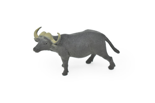 Cape Buffalo, African, Figure, Model, Figurine, Educational, Animal, Kids, Gift Museum Quality Plastic Replica, Hand Painted       4 1/2"      CH143 B245            