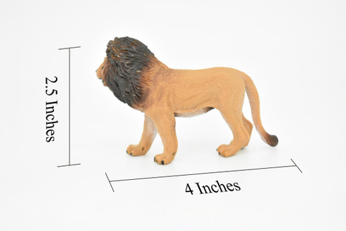 Lion, African, Male, Museum Quality Rubber Reproduction, Hand Painted Figurines      4"       CH148 B246