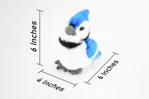 Blue Jay, Bird, Realistic, Lifelike, Stuffed, Bird, Soft, Toy, Educational, Animal, Kids, Gift, Very Nice Plush Bird,  6 Inches