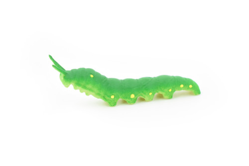 Tomato Worm, Green, Hornworm, Larva, Plastic Toy Insect Kids Gift, Realistic Figure, Educational Model, Replica, Gift,       2 1/2"     - F1056 B190