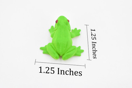 Green Tree Frog, Rubber Amphibian, Educational, Realistic, Figure, Lifelike Model, Figurine, Replica, Toys, Kids, Gift,    1 1/4 Inches.