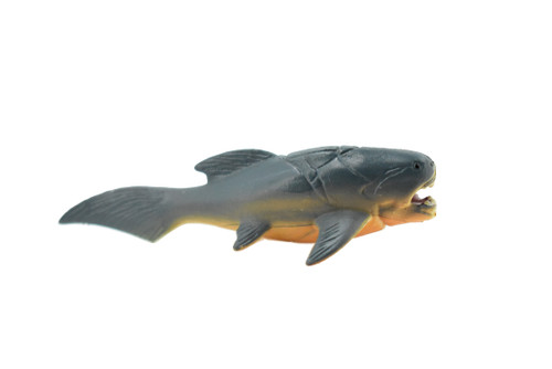 Dunkleosteus, Prehistoric Fish, Dinosaur, Very Nice Design, Rubber Fish, Hand Painted, Realistic Toy Figure, Diorama Model, Kids, Educational,  3 Inches.