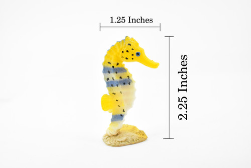 Seahorse, Sea-Horse, Sea Horse, Rubber, Museum Quality, Hand Painted, Realistic Toy Figure, Diorama Model, Replica, Kids, Educational,  2 1/4 Inches.