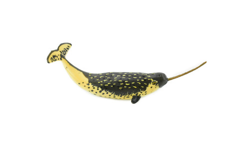 Narwhal, Narwhale, Unicorns of the Sea, Hand Painted, Rubber Animal, Realistic Toy Figure, Diorama Model, Replica, Kids, Educational,   4 Inches.