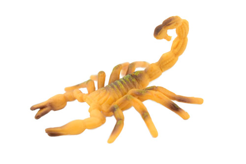 Scorpion, Brown, Arachnids, High Quality, Hand Painted, Educational, Realistic Toy Figure, Diorama Model, Replica, Kids,  2 1/2 Inches. 