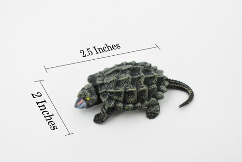 Turtle, Alligator Snapping Turtle, Reptile, Hand Painted, Realistic Toy Figure, Model, Replica, Kids, Educational, Gift,      2 1/2"     CH442 BB109