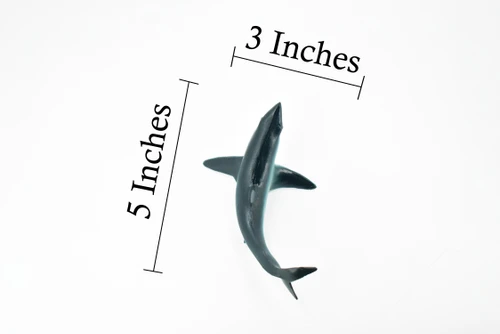 Shortfin Mako Shark, Museum Quality, Educational, Rubber Fish, Hand Painted, Realistic Toy Figure, Diorama Model, Kids, Educational,  5 Inches.