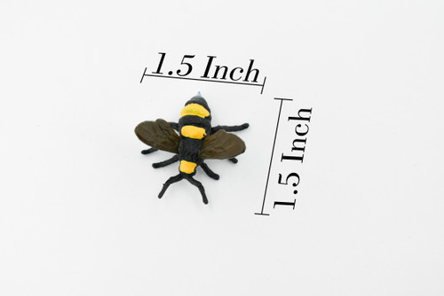 Bee, Bumble Bee, Bumblebee, Very Nice Design, Rubber Insect, Hand Painted, Realistic Toy Figure, Diorama Model, Kids, Educational, 1 1/2 Inches