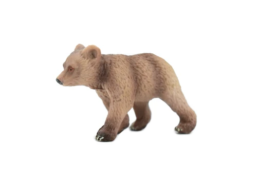 Brown Bear, Grizzly, Cub, Baby, Very Nice Design, Hand Painted, Educational, Rubber Animal, Realistic Toy Figure, Diorama Model, Kids, 2 1/2 Inches. 
