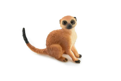 Meerkat, Mongoose, Suricata suricatta, Museum Quality, Hand Painted, Educational, Rubber Animal, Realistic Toy Figure, Diorama Model, Kids, 2 Inches.