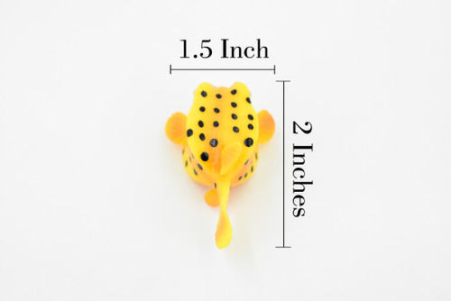 Trunkfish, Trunk Fish, Spotted, Rubber Fish, Museum Quality, Hand Painted, Realistic Toy Figure, Diorama Model, Replica, Kids, Educational,  2 Inches. 