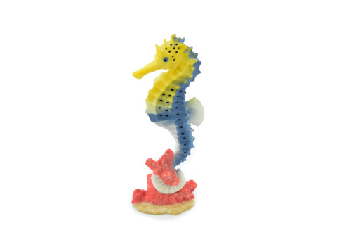 Seahorse, Sea-Horse, Sea Horse, Rubber, Museum Quality, Hand Painted, Realistic Toy Figure, Diorama Model, Replica, Kids, Educational,  5 Inches. 