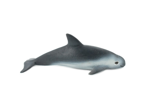 Dolphin, Vaquita Dolphin, Porpoise, Marine Mammal, Rubber Animal, Hand Painted, Rubber, Educational Design, Diorama Model, Toy, Kids,   4 Inches.