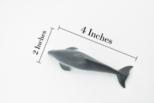 Dolphin, Vaquita Dolphin, Porpoise, Marine Mammal, Rubber Animal, Hand Painted, Rubber, Educational Design, Diorama Model, Toy, Kids,   4 Inches.