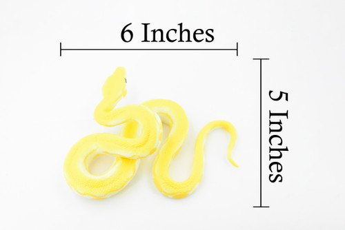 Snake, Burmese Python, Yellow, Rubber Reptile, Museum Quality, Hand Painted, Realistic Toy Figure, Model, Replica, Kids, Educational, Gift,       6"     CH189 BB116