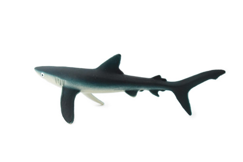 Shark, Blue Shark, Hand Painted, Rubber Fish, Realistic Toy Figure, Model, Replica, Kids, Educational, Gift,       6"    CH202 BB117