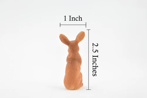 Rabbit, Hare, Bunny Rabbit, Very Realistic Rubber Figure, Hand Painted, Rubber Mammal, Realistic Toy Figure, Kids, Educational,  2 Inches. 