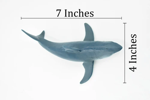 Blue Shark, Blue pointer,  Museum Quality, Hand Painted, Educational, Rubber Fish, Diorama Model, Replica, Realistic Toy Figure, Kids, 7 Inches. 