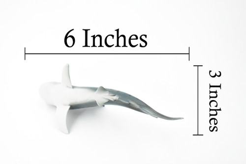 Tiger Shark, Baby, Pup, Museum Quality, Educational, Hand Painted, Rubber Fish, Realistic Toy Figure, Diorama Model, Replica, Kids, 6 Inches. 
