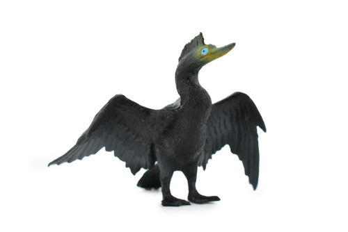 Cormorant, Sea raven, Snake Bird, Museum Quality, Educational, Hand Painted, Rubber Bird, Realistic Toy Figure, Diorama Model, Replica, Kids, 4 Inches