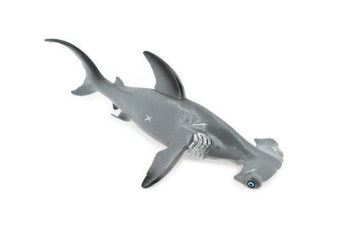 Shark, Hammerhead with Battle Scars, Museum Quality, Hand Painted, Realistic Toy Figure, Model, Replica, Kids, Educational, Gift,       12"     CH275 BB125