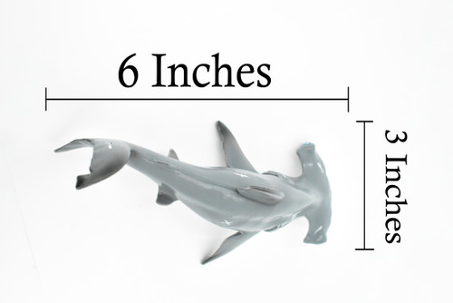Giant Hammerhead with Battle Scars, Museum Quality, Educational, Rubber Fish, Hand Painted, Realistic Toy Figure, Diorama Model, Kids, 12 Inches.