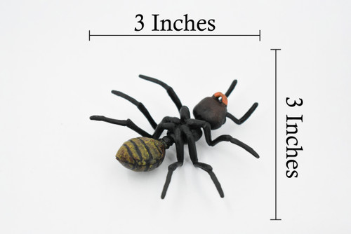 Black Ant, Myrmicinae, Museum Quality, Educational, Hand Painted, Rubber Insect, Realistic Toy Figure, Diorama Model, Kids,  3 Inches.